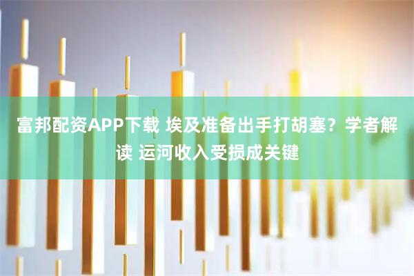 富邦配资APP下载 埃及准备出手打胡塞？学者解读 运河收入受损成关键